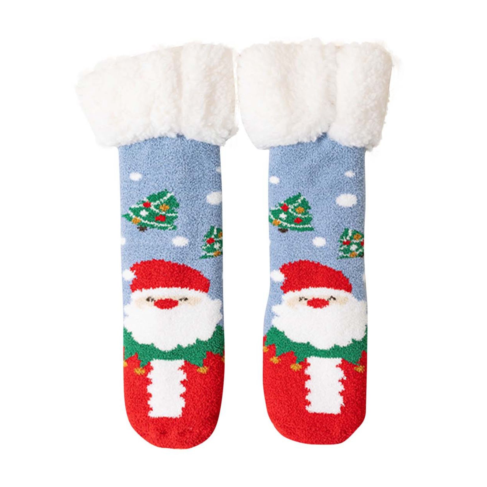 Odeerbi Christmas Fuzzy Socks for Kids Boys Girls Cotton Non-Slip Socks Thermal Fluffy Socks Cozy Plush Crew Socks Children Winter Thick Keep Warm Comfortable Socks